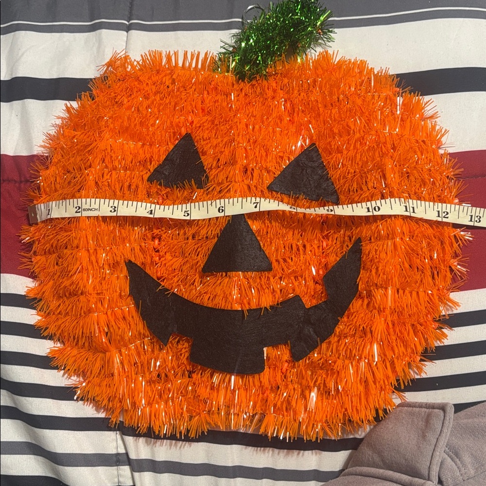 Pumpkin Tinsel Halloween Decoration - Picture 2 of 5